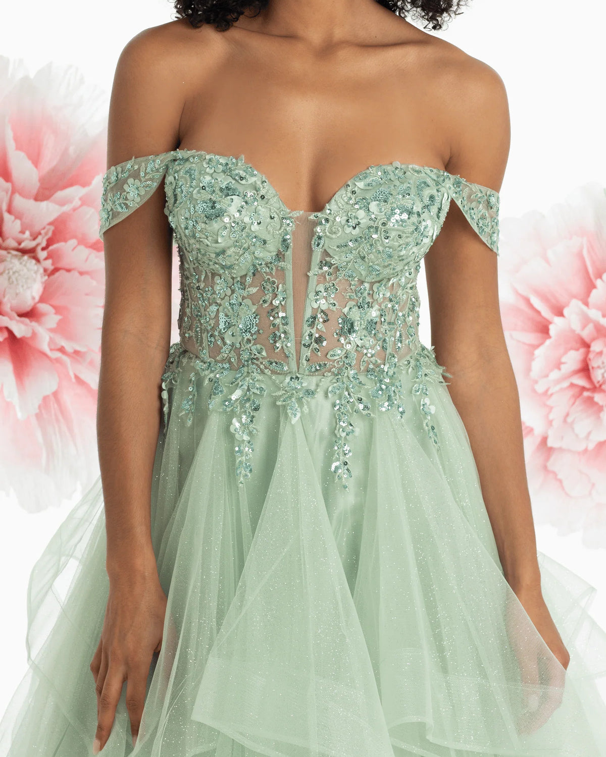 off shoulder ball-gown floor-length prom dress - image 7
