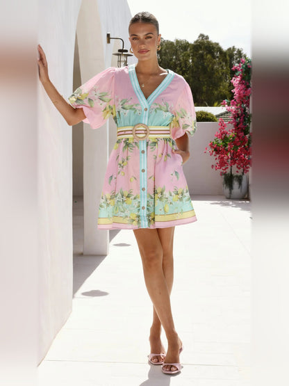 Rosé Lemonade mini homecoming dress, alternate view showing the full-length silhouette