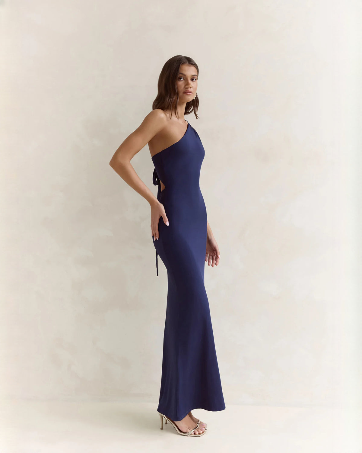 sleeveless satin a-line maxi bridesmaid dress - image 7