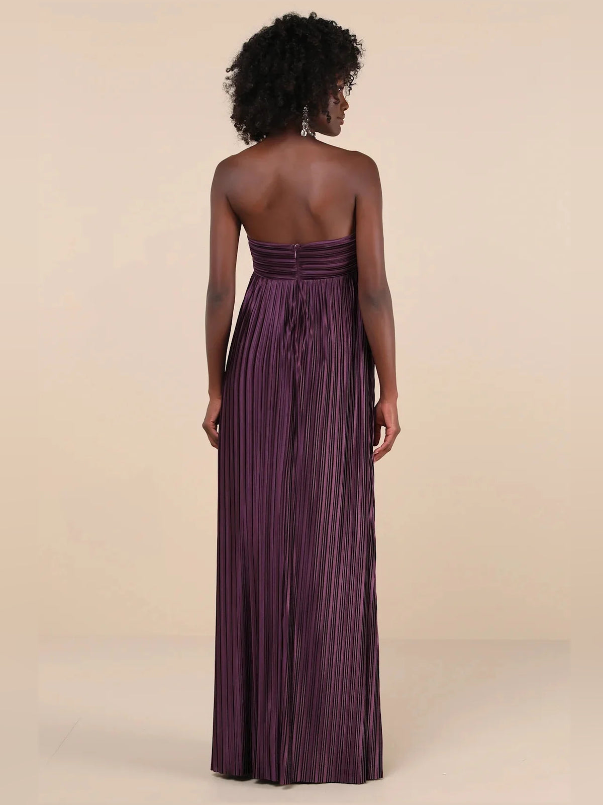 Emerald Green maxi bridesmaid dress, alternate view showing the full-length silhouette