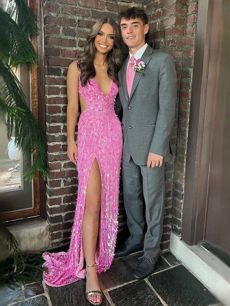 Blush Pink floor-length prom dress, alternate view showing the full-length silhouette