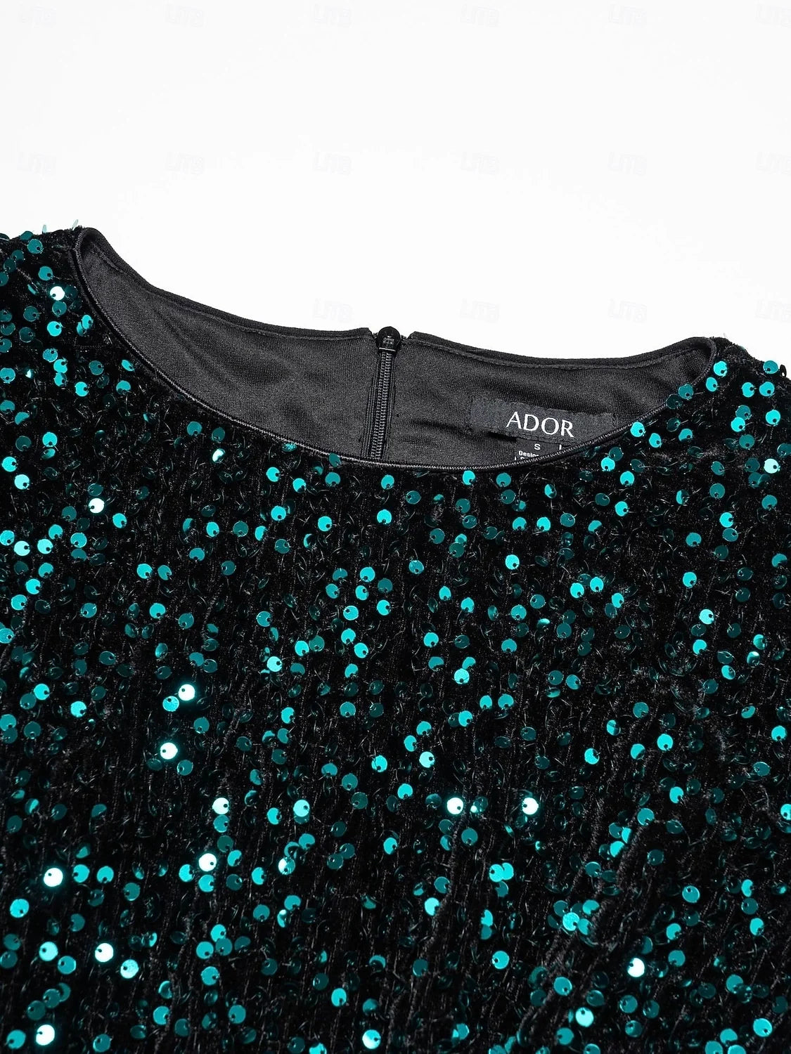 Deep Purple midi prom dress, alternate view showing the full-length silhouette