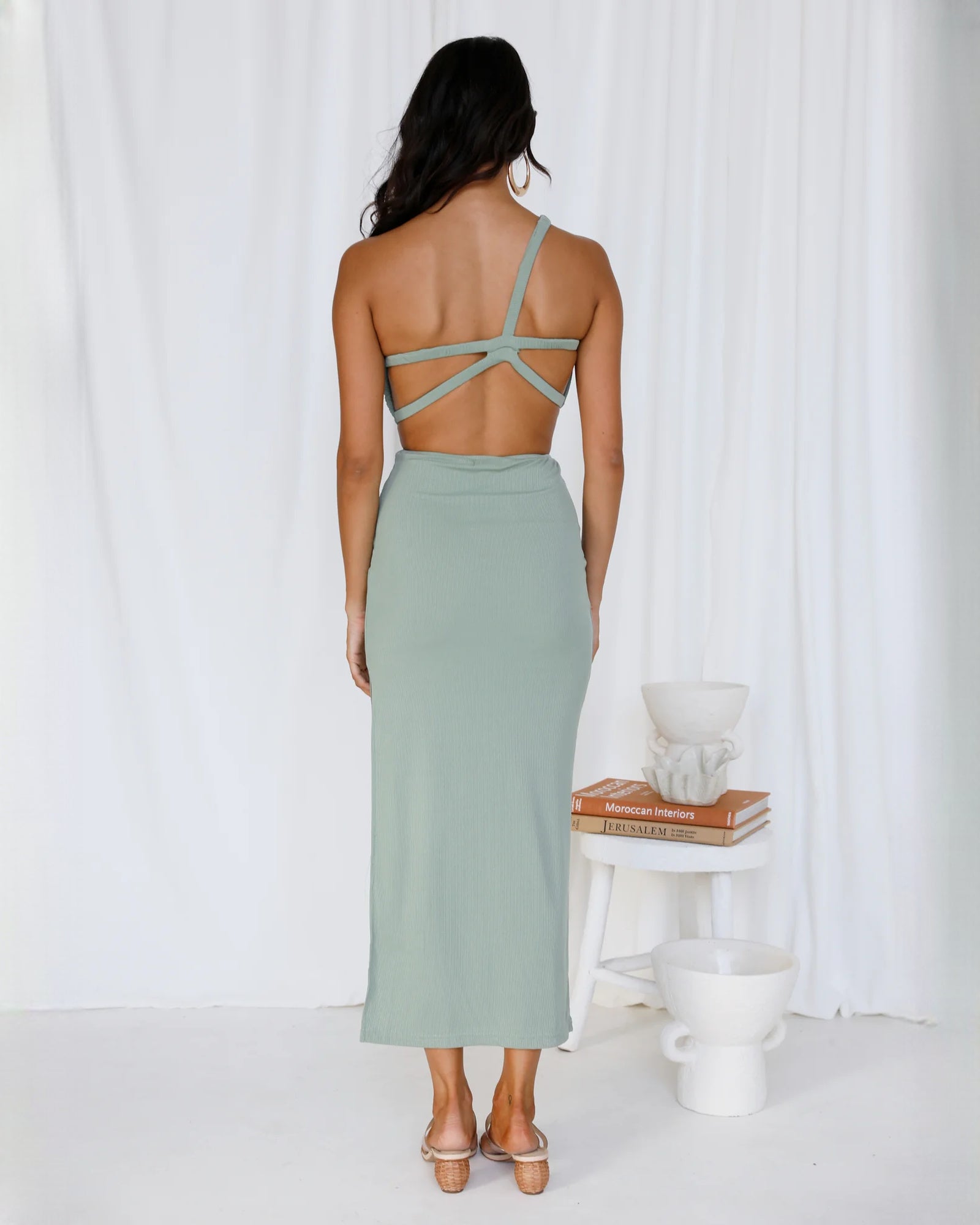 sleeveless satin a-line maxi bridesmaid dress - image 7