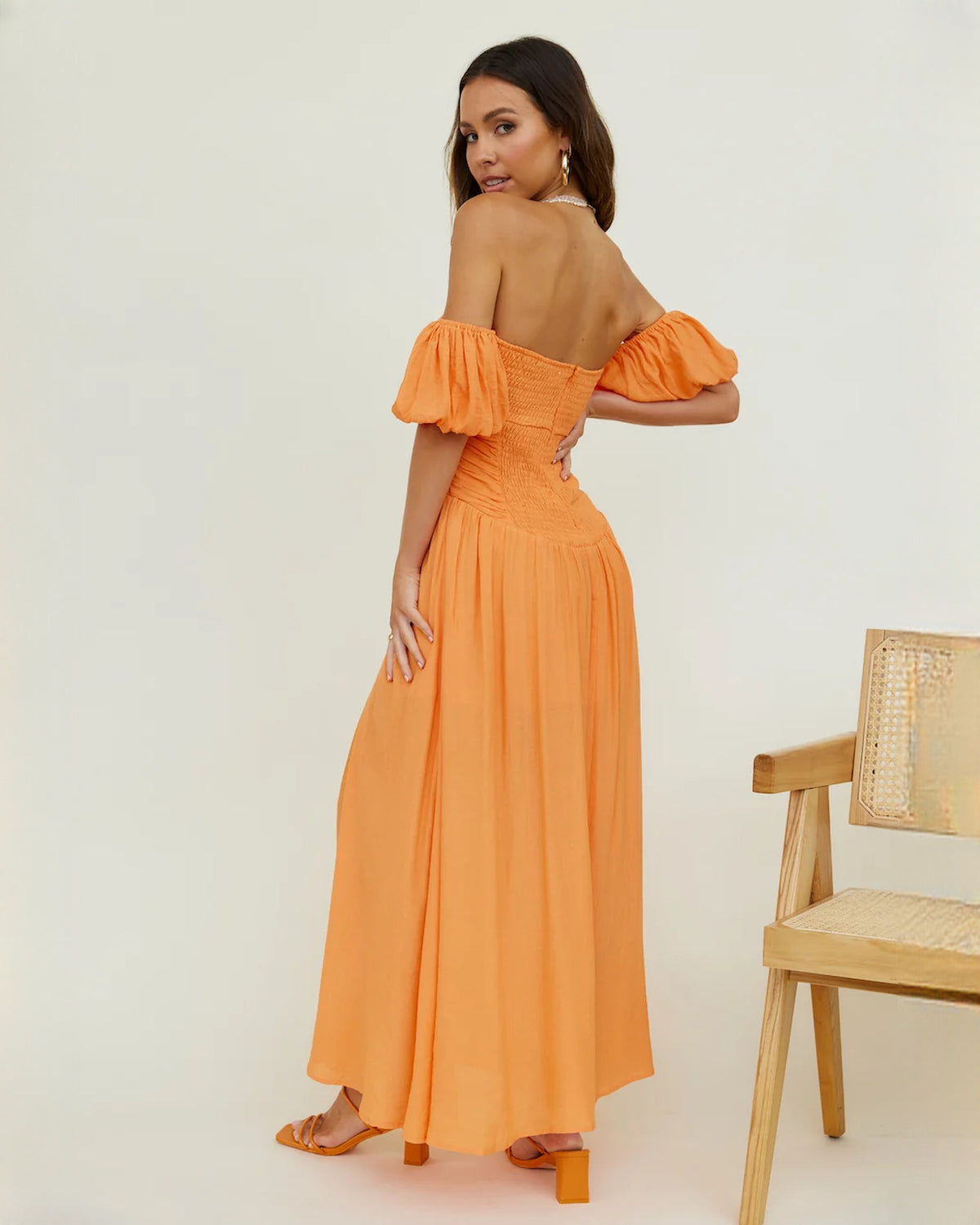 sleeveless chiffon a-line maxi bridesmaid dress - image 7