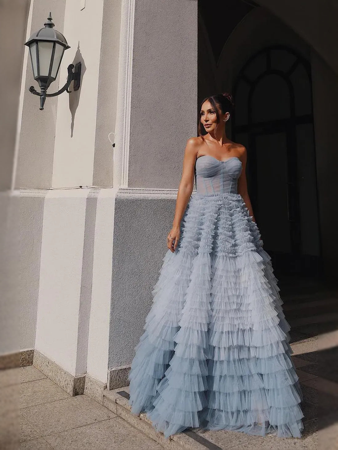 As Picture floor-length prom dress, alternate view showing the full-length silhouette