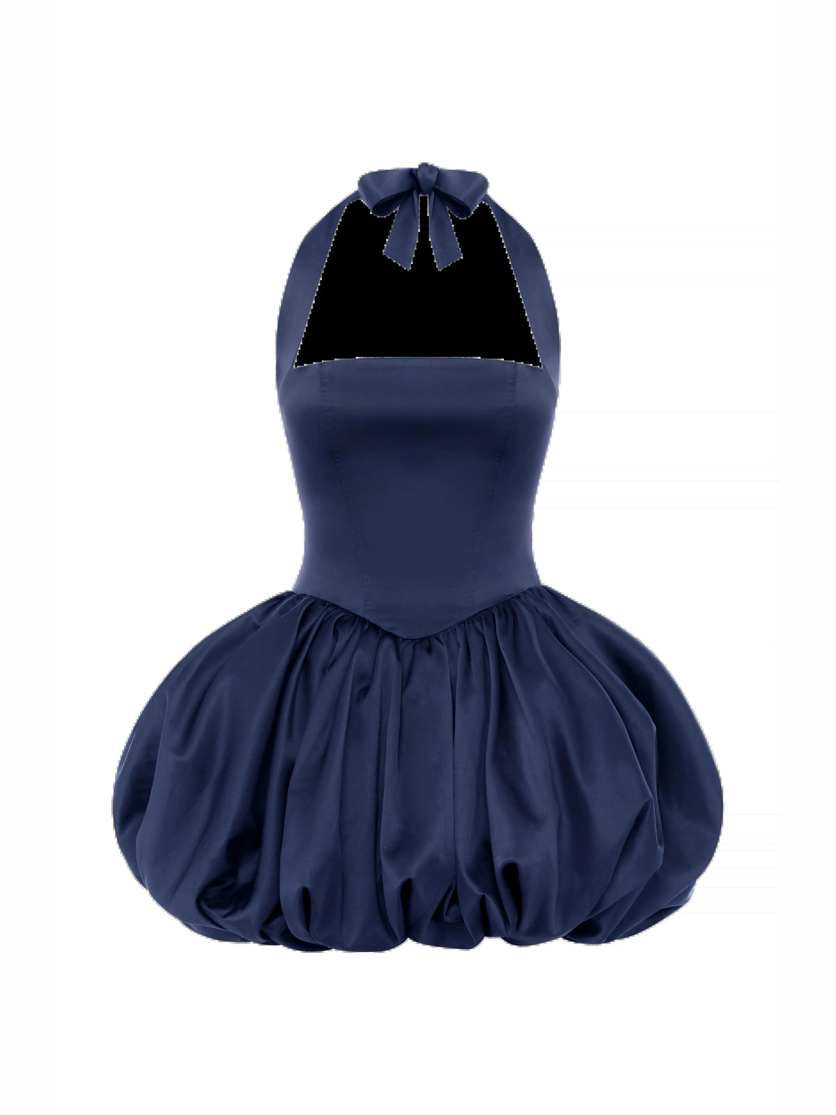 Navy mini homecoming dress, alternate view showing the full-length silhouette