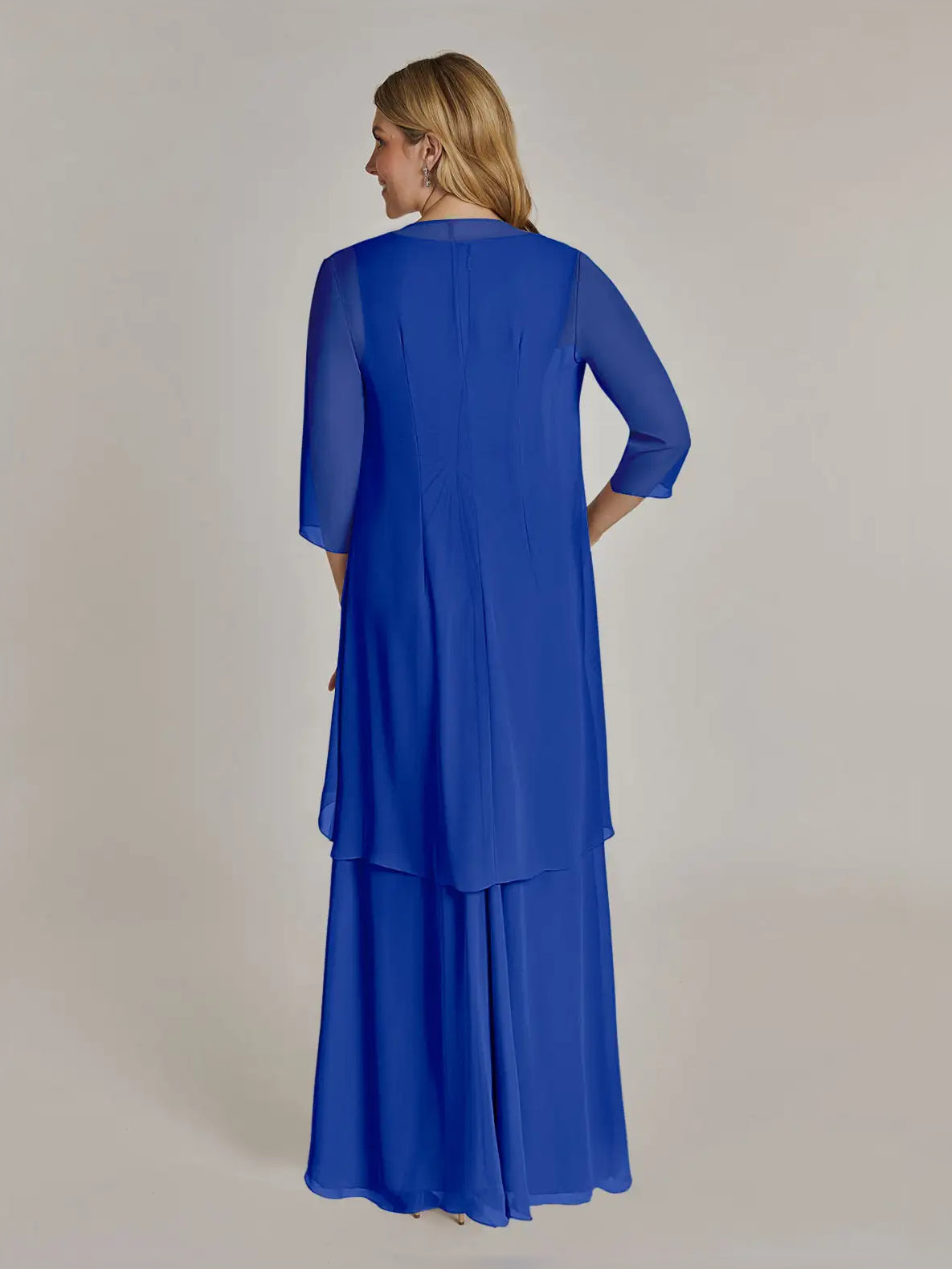 Cabernet maxi mother of the bride dress, alternate view showing the full-length silhouette