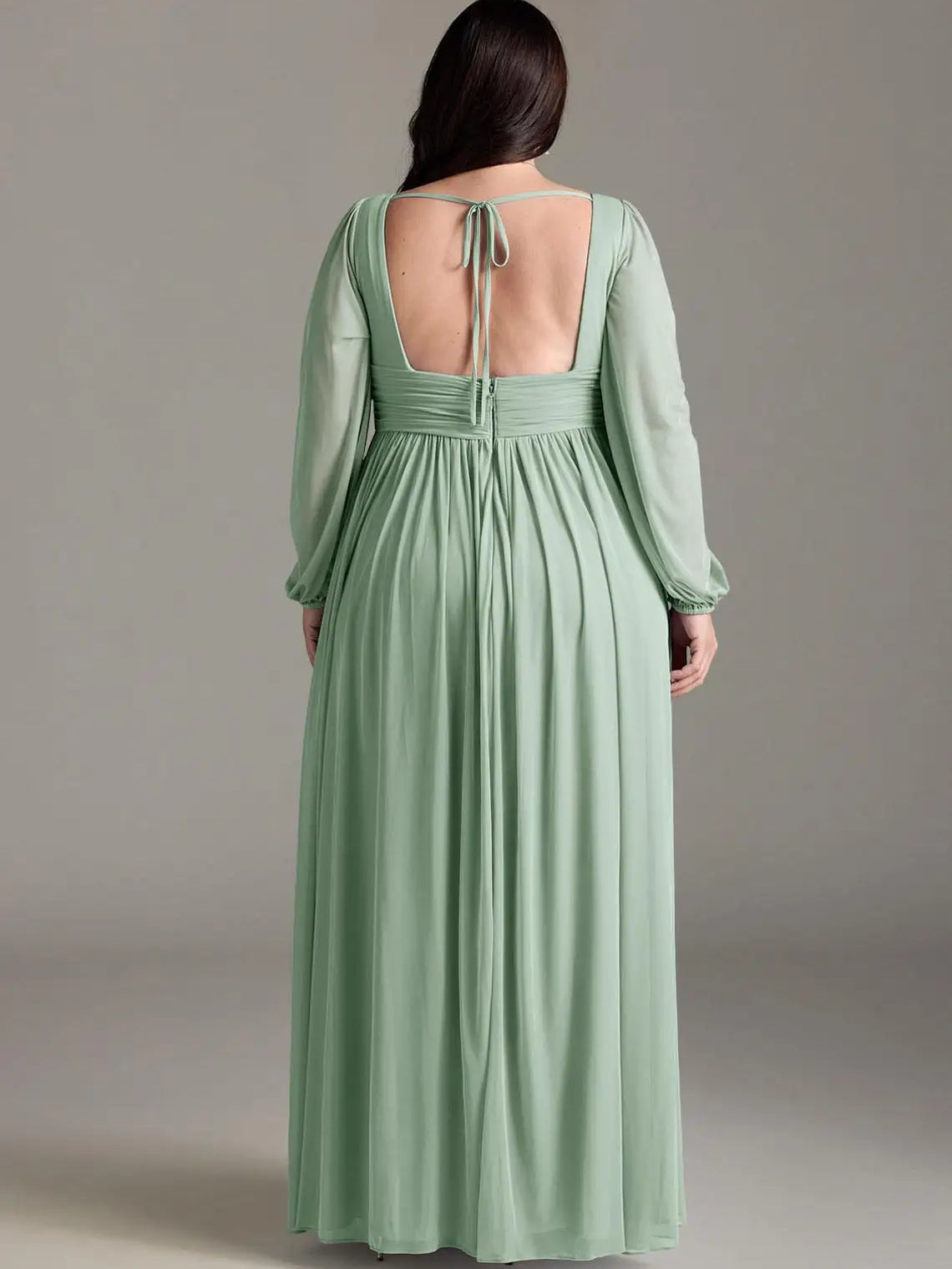 Dusty Sage floor-length bridesmaid dress, alternate view showing the full-length silhouette