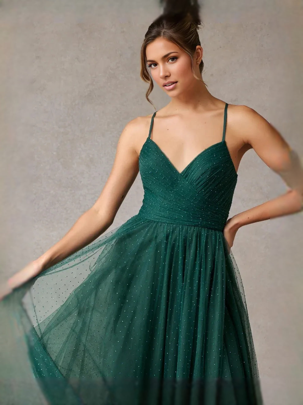 Grape floor-length prom dress, alternate view showing the full-length silhouette