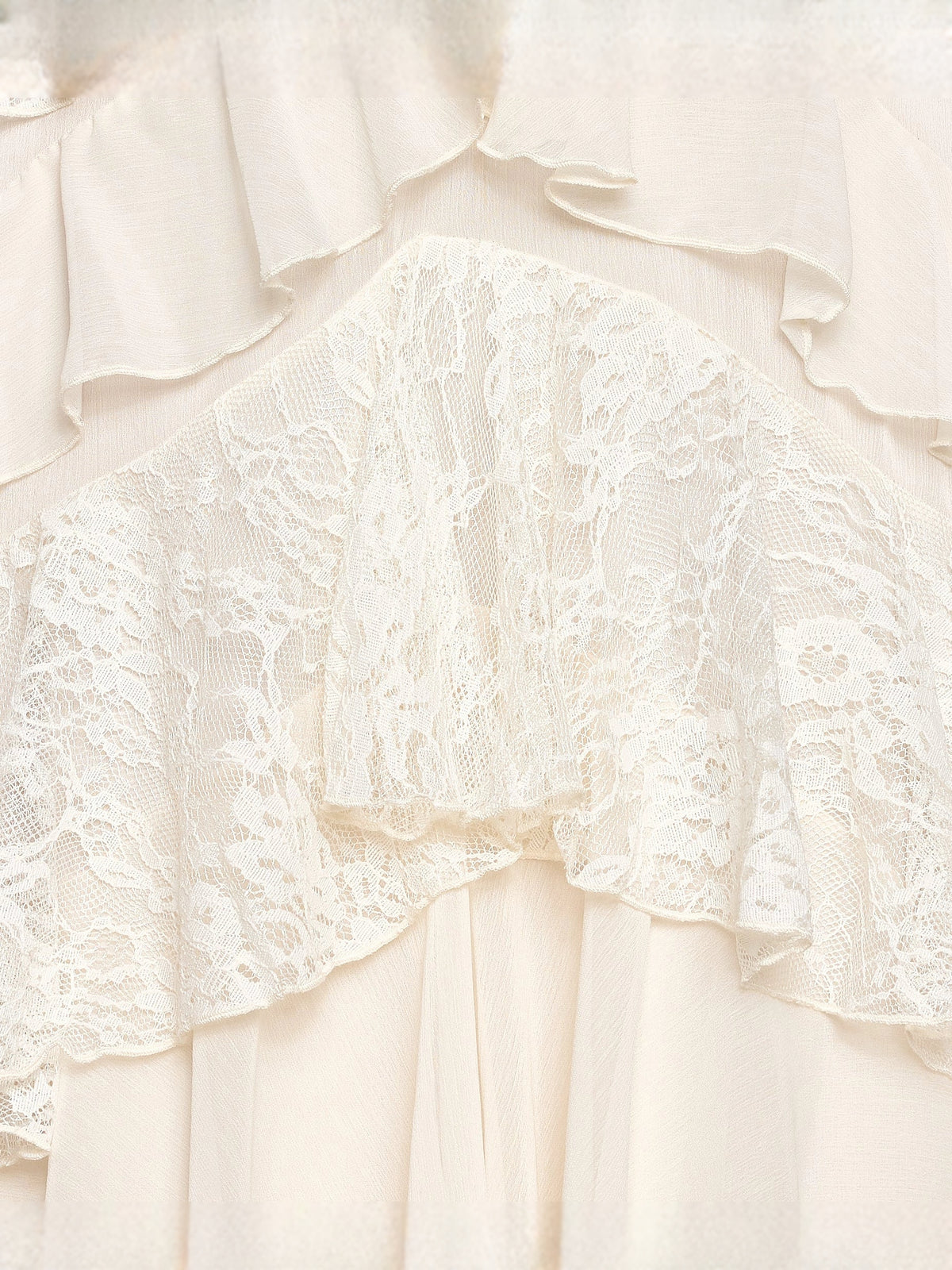 Ivory white maxi prom dress, alternate view showing the full-length silhouette