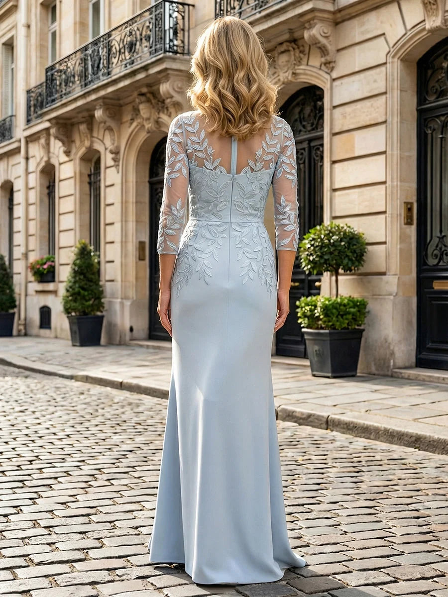 Sky Blue floor-length mother of the bride dress, alternate view showing the full-length silhouette