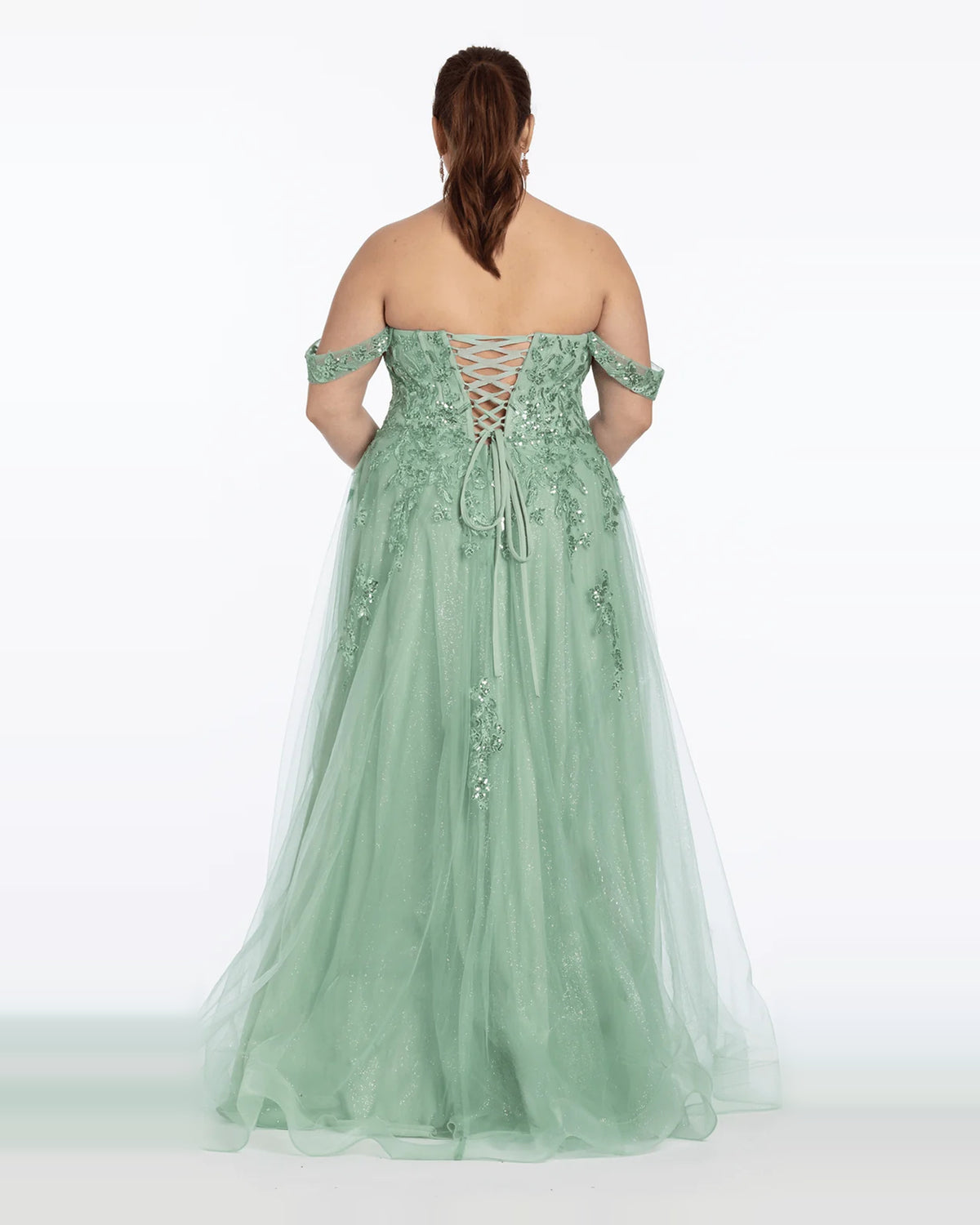 off shoulder ball-gown floor-length prom dress - image 7