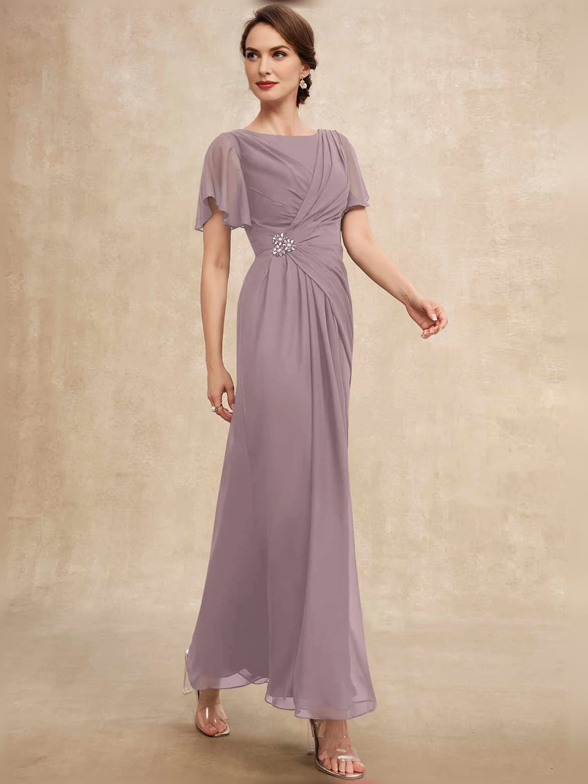 Dusk maxi mother of the bride dress, alternate view showing the full-length silhouette