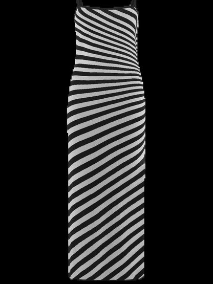 White midi formal dress with printed pattern, alternate view showing the shoulder line