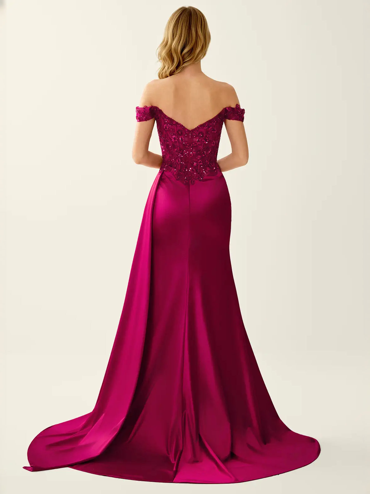 Champagne Gold floor-length prom dress, alternate view showing the full-length silhouette
