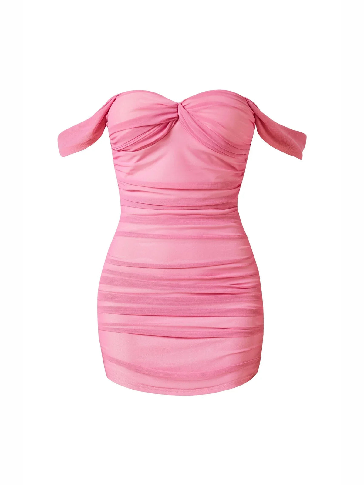 Pink mini homecoming dress, alternate view showing the full-length silhouette from another angle