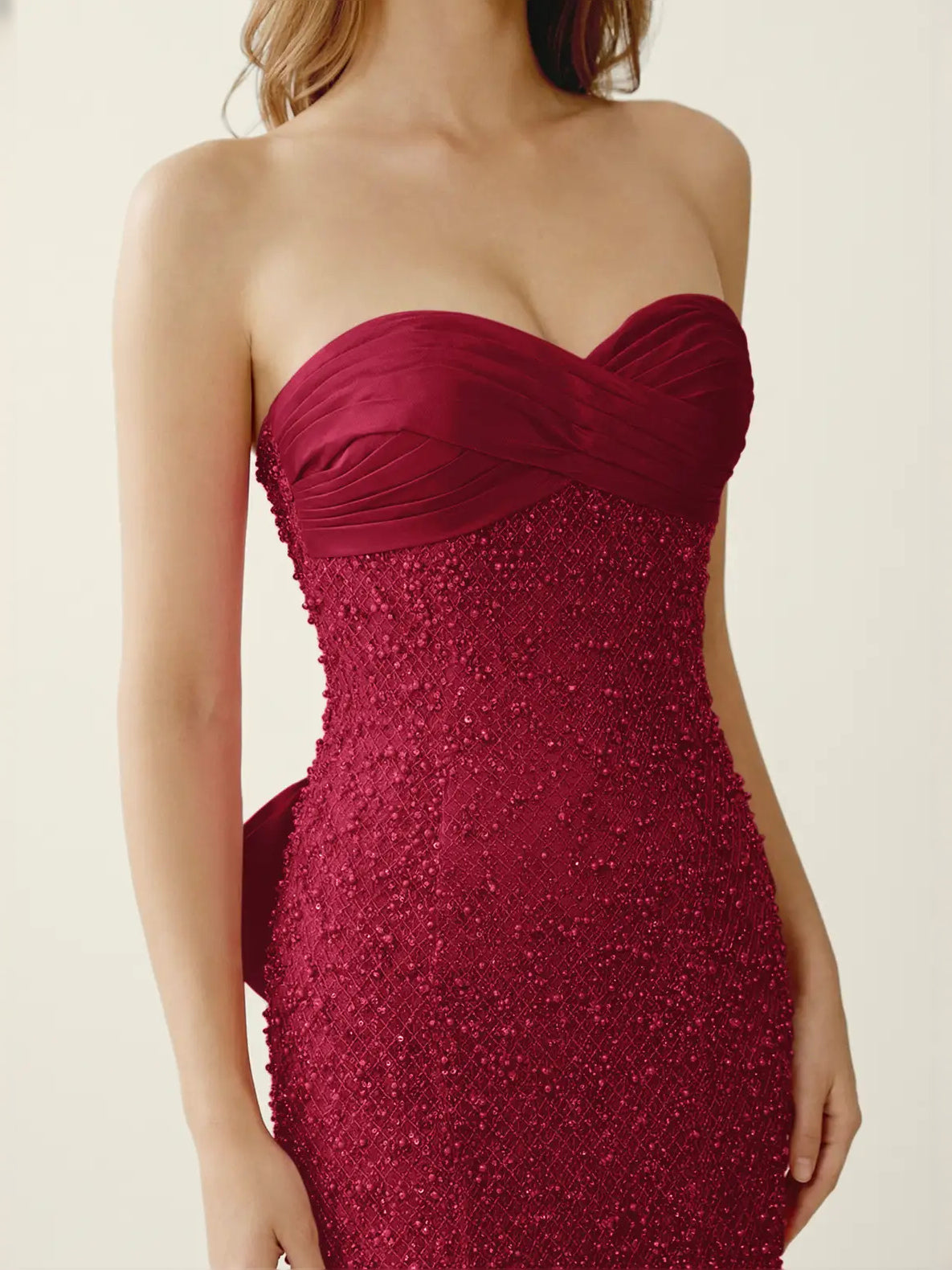 Aqua maxi prom dress, alternate view showing the full-length silhouette