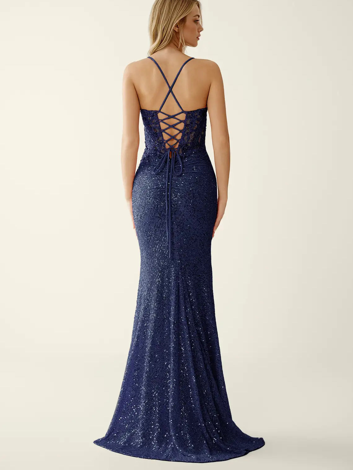 Pink maxi prom dress, close view of the dress design highlighting the overall dress