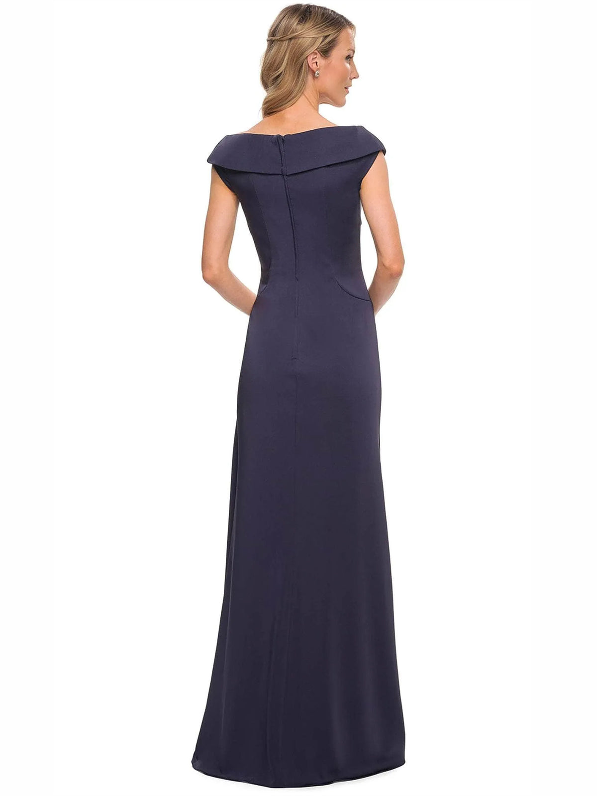 Stormy sheath floor-length formal dress with ruching, alternate view showing the shoulder line