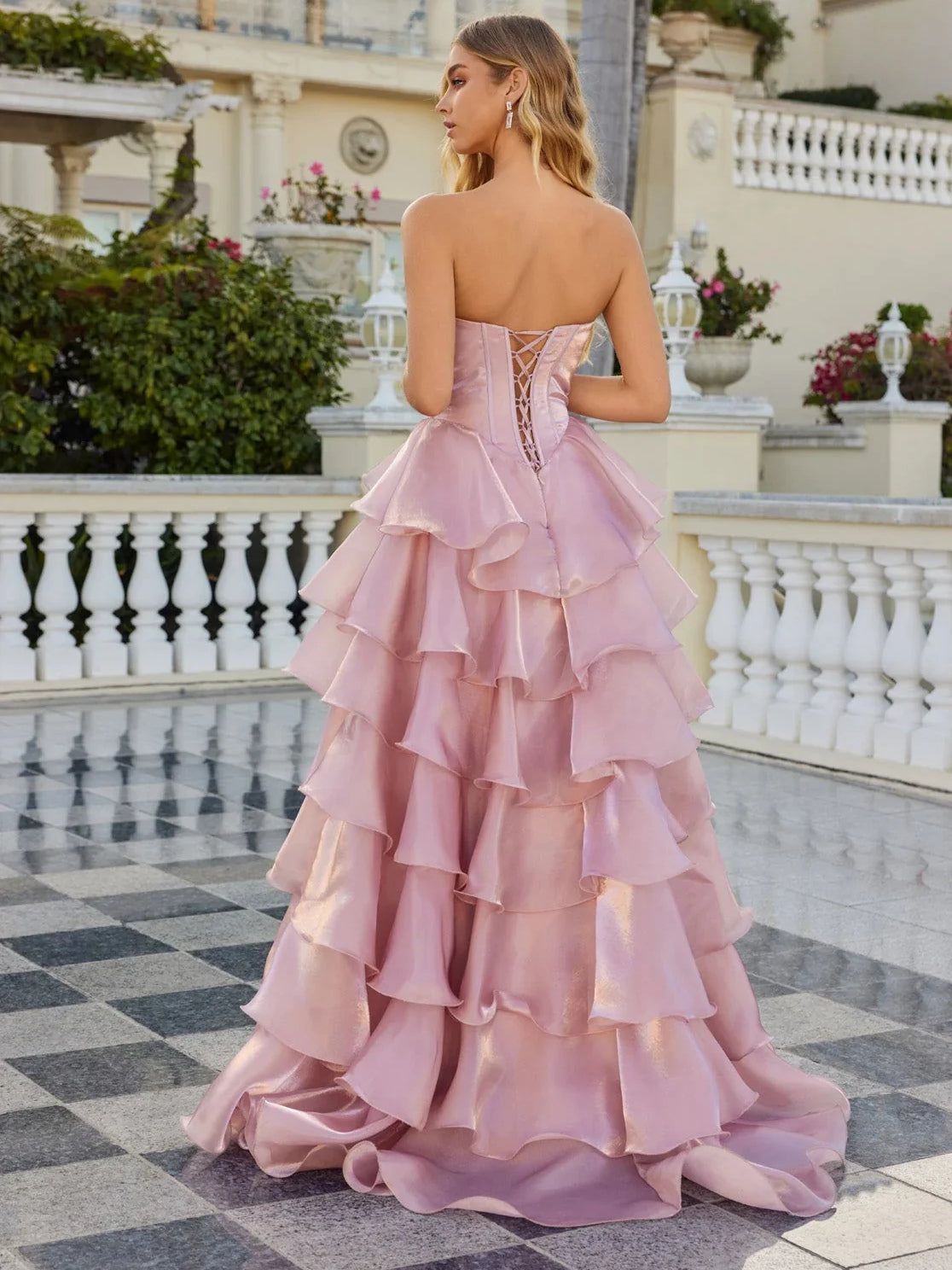 Cobalt Blue floor-length prom dress, alternate view showing the full-length silhouette