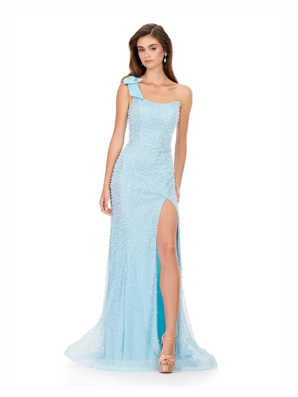 Sky Blue floor-length prom dress, alternate view showing the full-length silhouette
