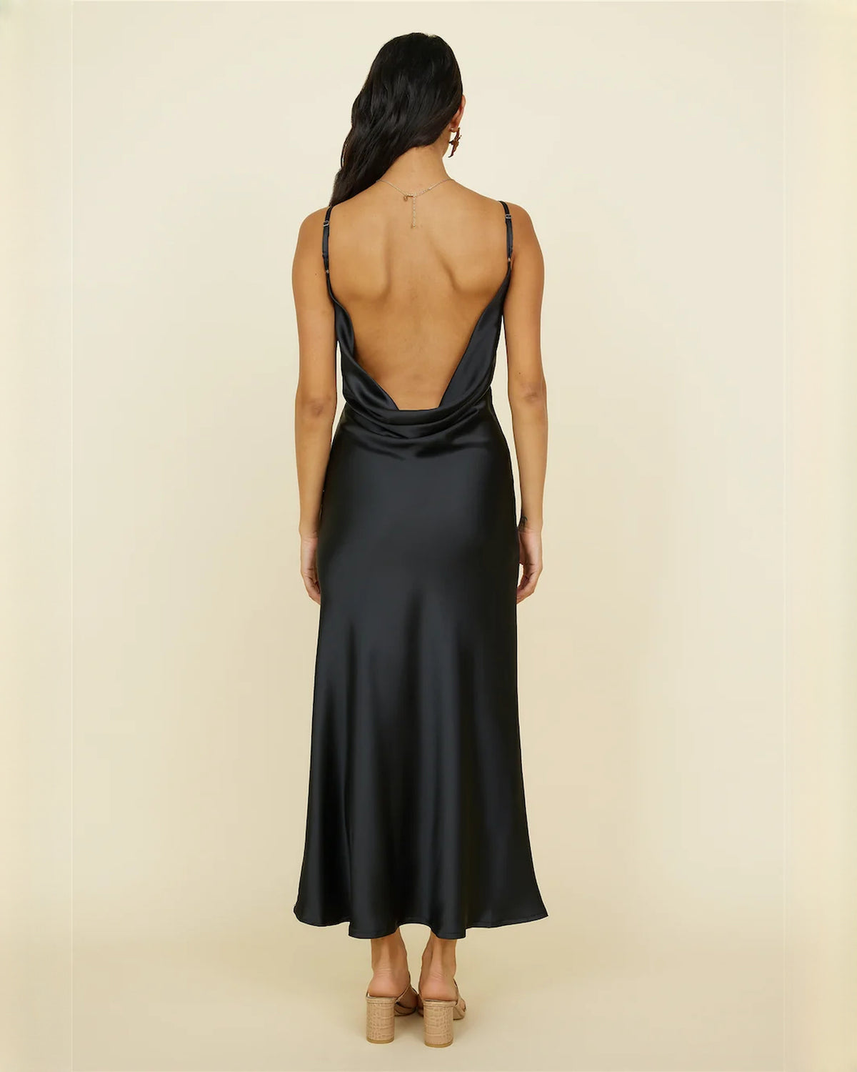 sleeveless satin a-line maxi bridesmaid dress - image 7
