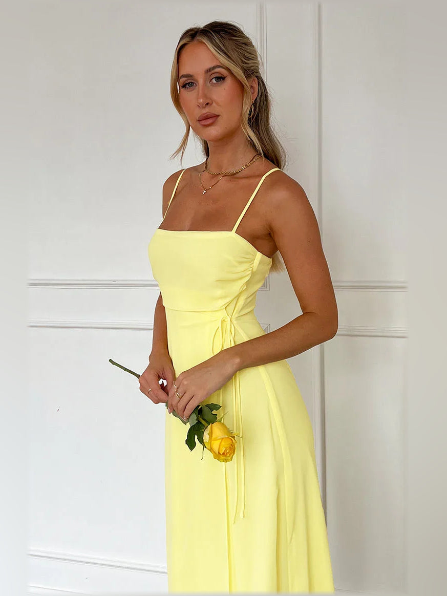 Square Neck Spaghetti Strap A-Line Floor-Length Elegant Formal Dress, product image 7