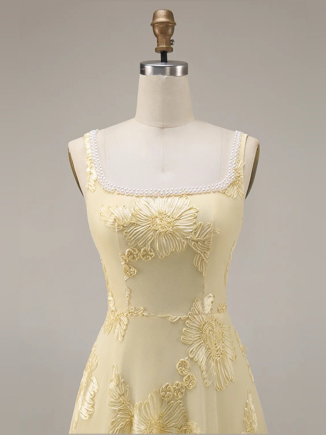 Daffodil floor-length prom dress, alternate view showing the full-length silhouette
