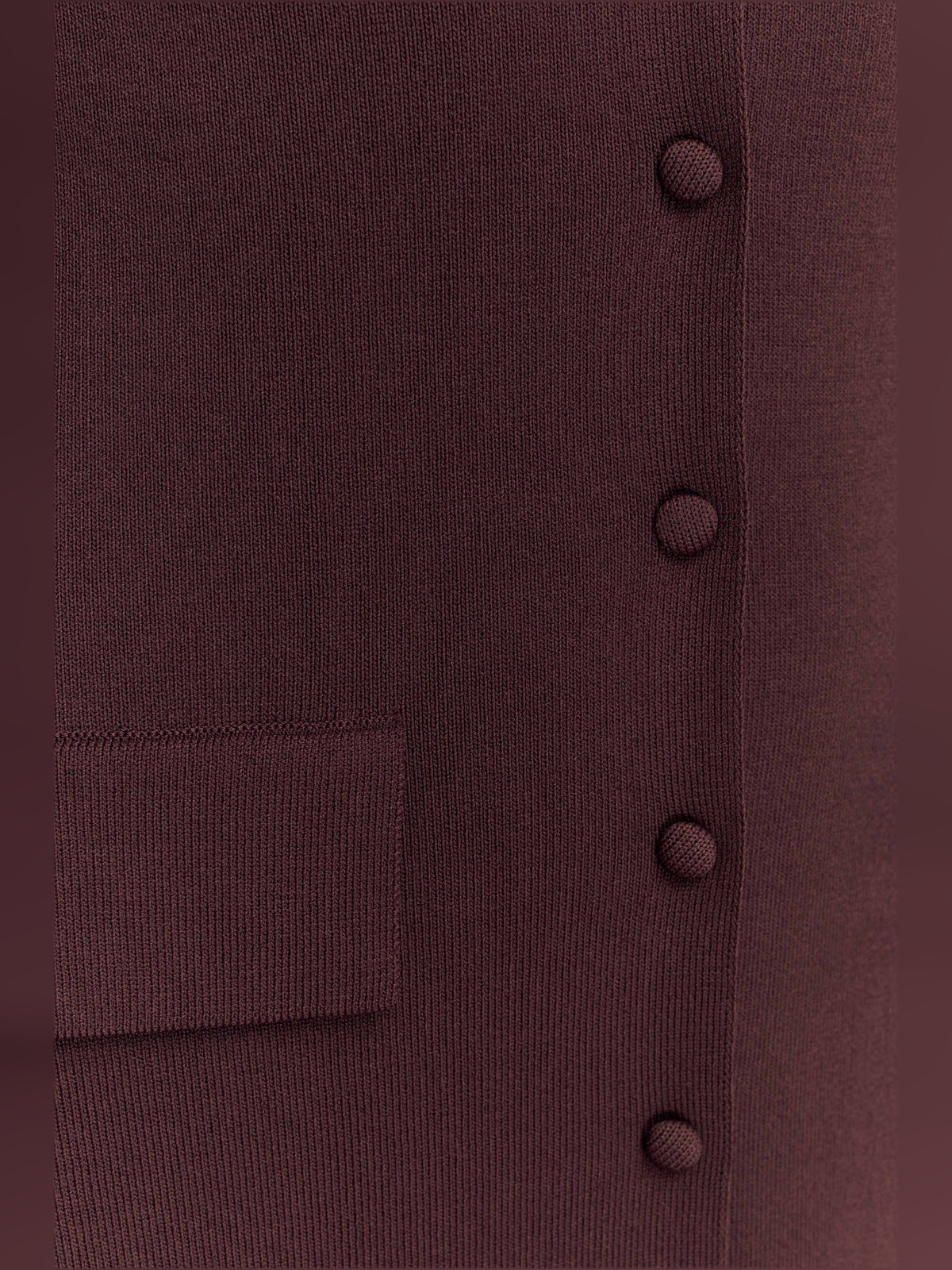 Chocolate midi formal dress, alternate view showing the shoulder line