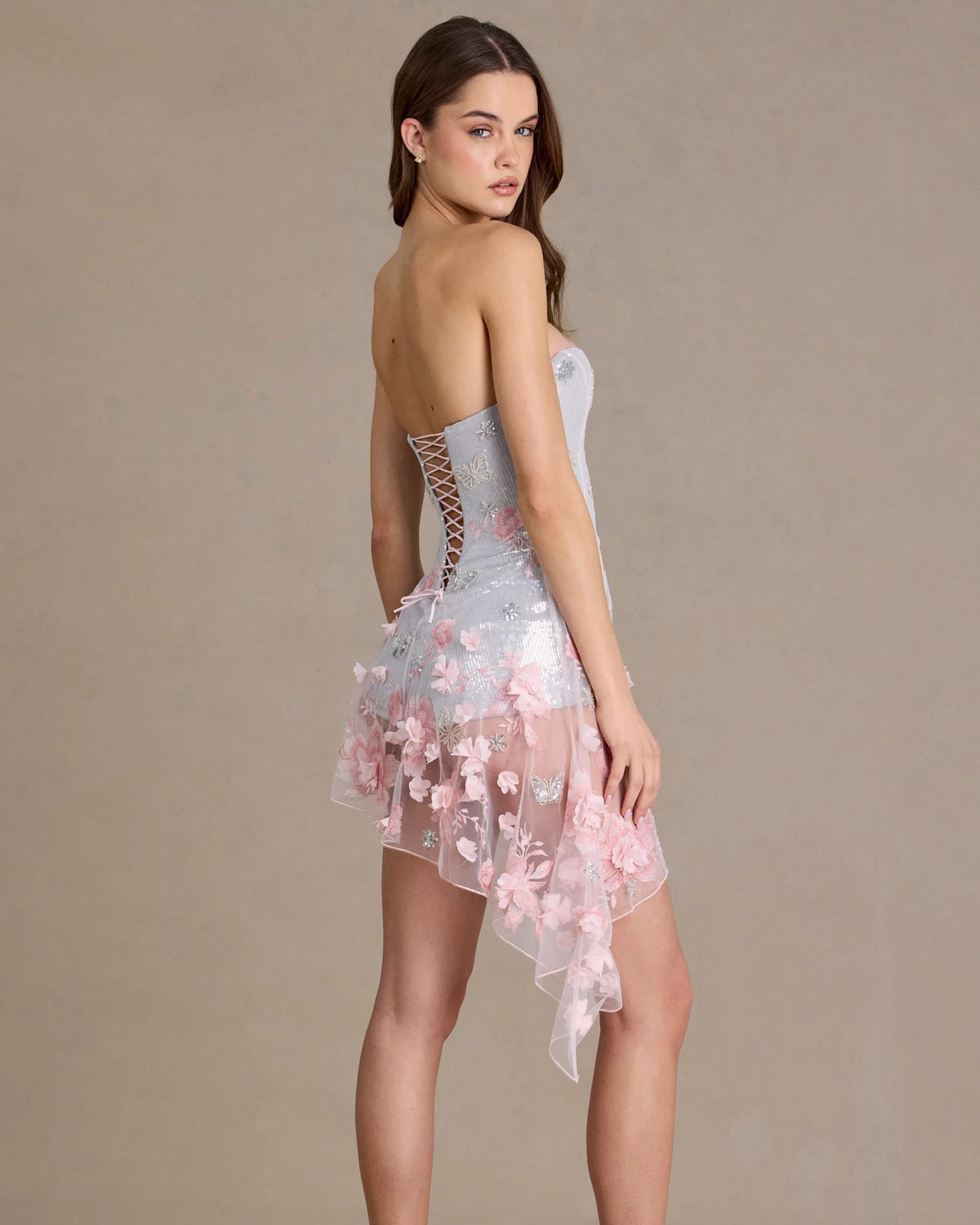 colette premium embellished tulle corset baby pink mini homecoming dress - image 8