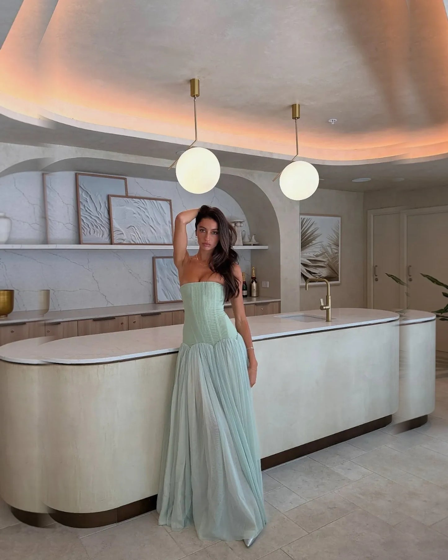 strapless drop waist tulle ball gown formal dress - image 8