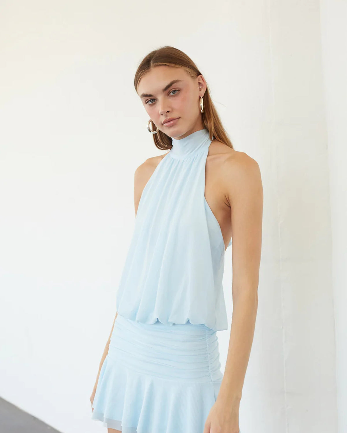 journi high neck mesh mini homecoming dress - image 8
