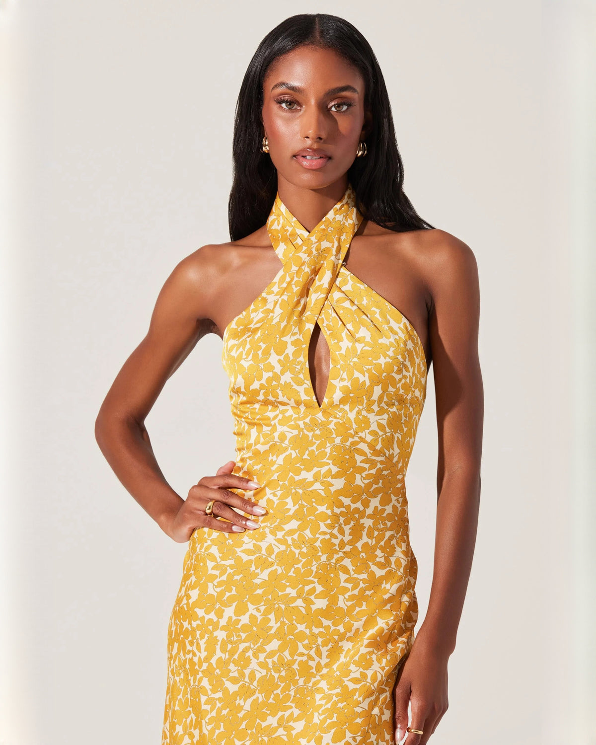 halter neck chiffon a-line maxi bridesmaid dress - image 8