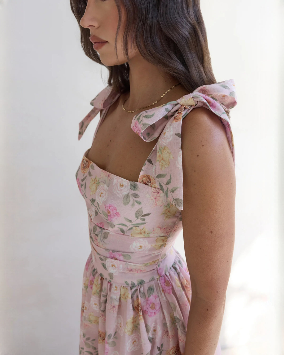 sleeveless satin a-line maxi bridesmaid dress - image 8