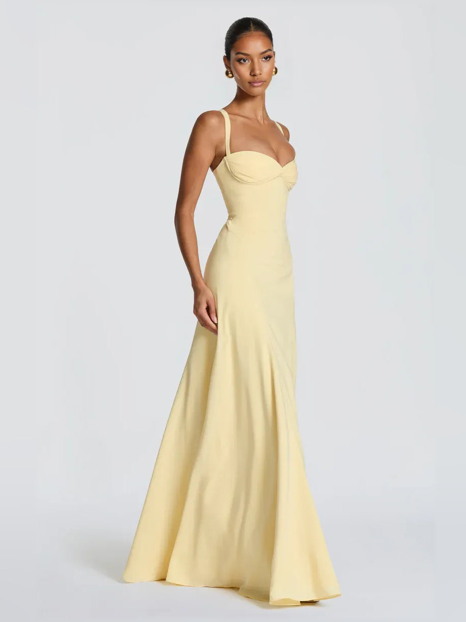 Light Blue a-line floor-length formal dress with corset-style bodice, alternate view showing the overall silhouette