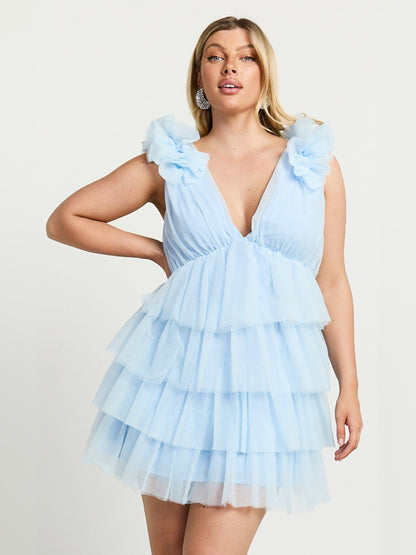 Red mini homecoming dress, alternate view showing the bodice and skirt from another angle