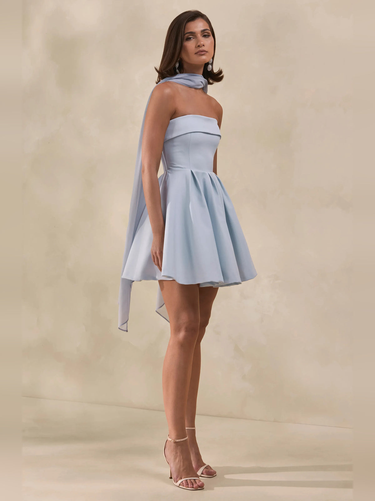 Lemon mini homecoming dress, alternate view showing the bodice and skirt