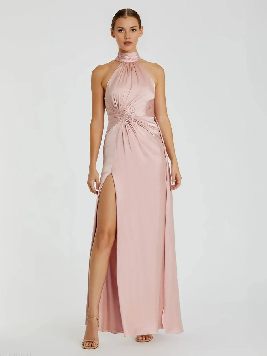 Pearl Pink floor-length prom dress, alternate view showing the bodice and skirt