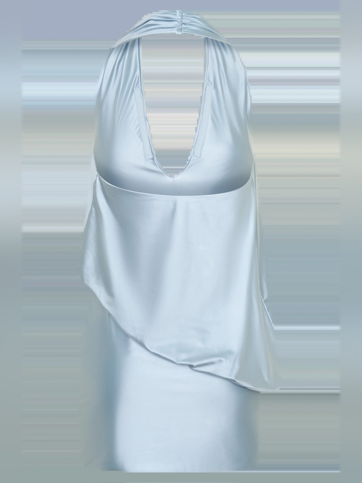 Blue mini homecoming dress, alternate view showing the bodice and skirt from another angle