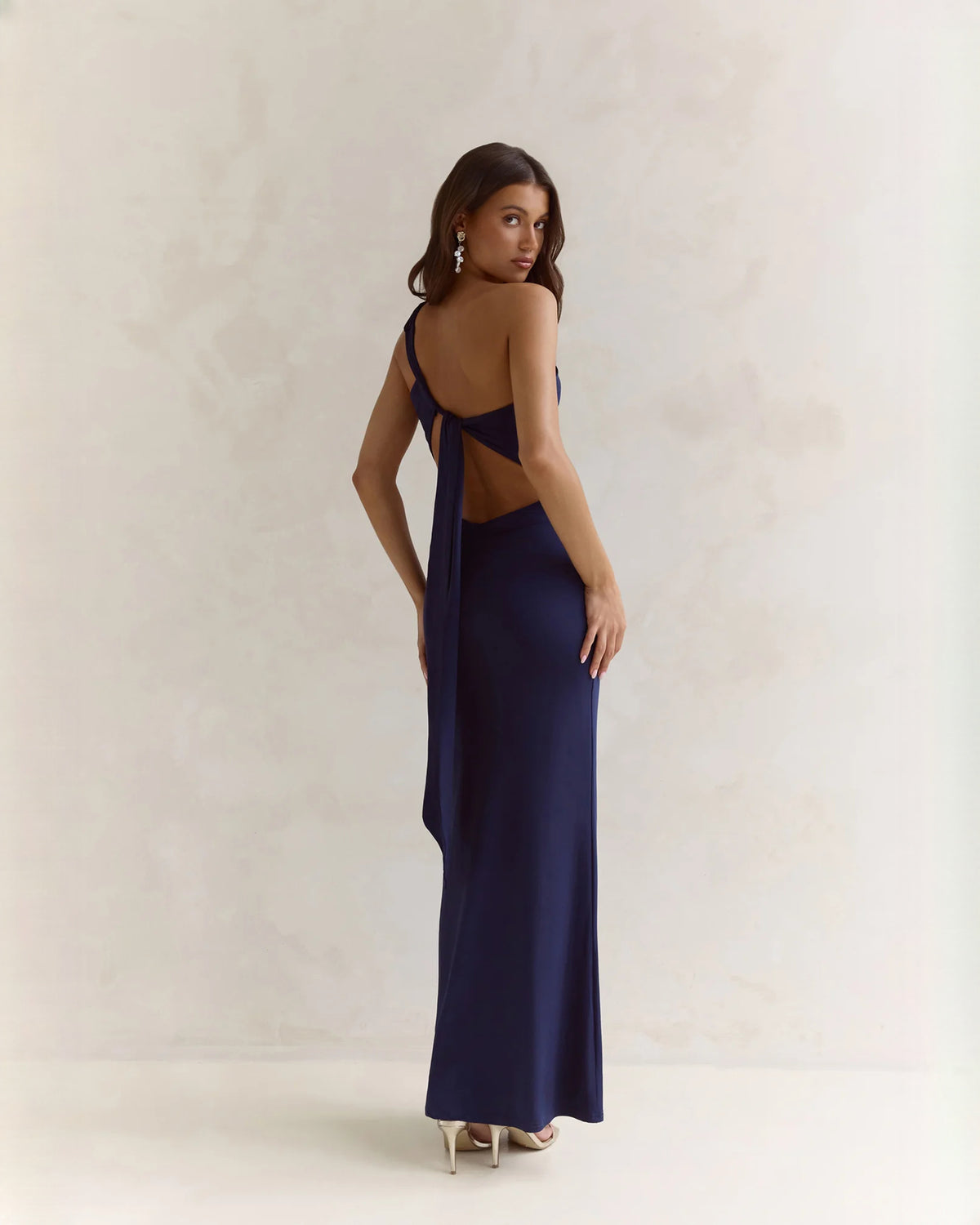 sleeveless satin a-line maxi bridesmaid dress - image 8