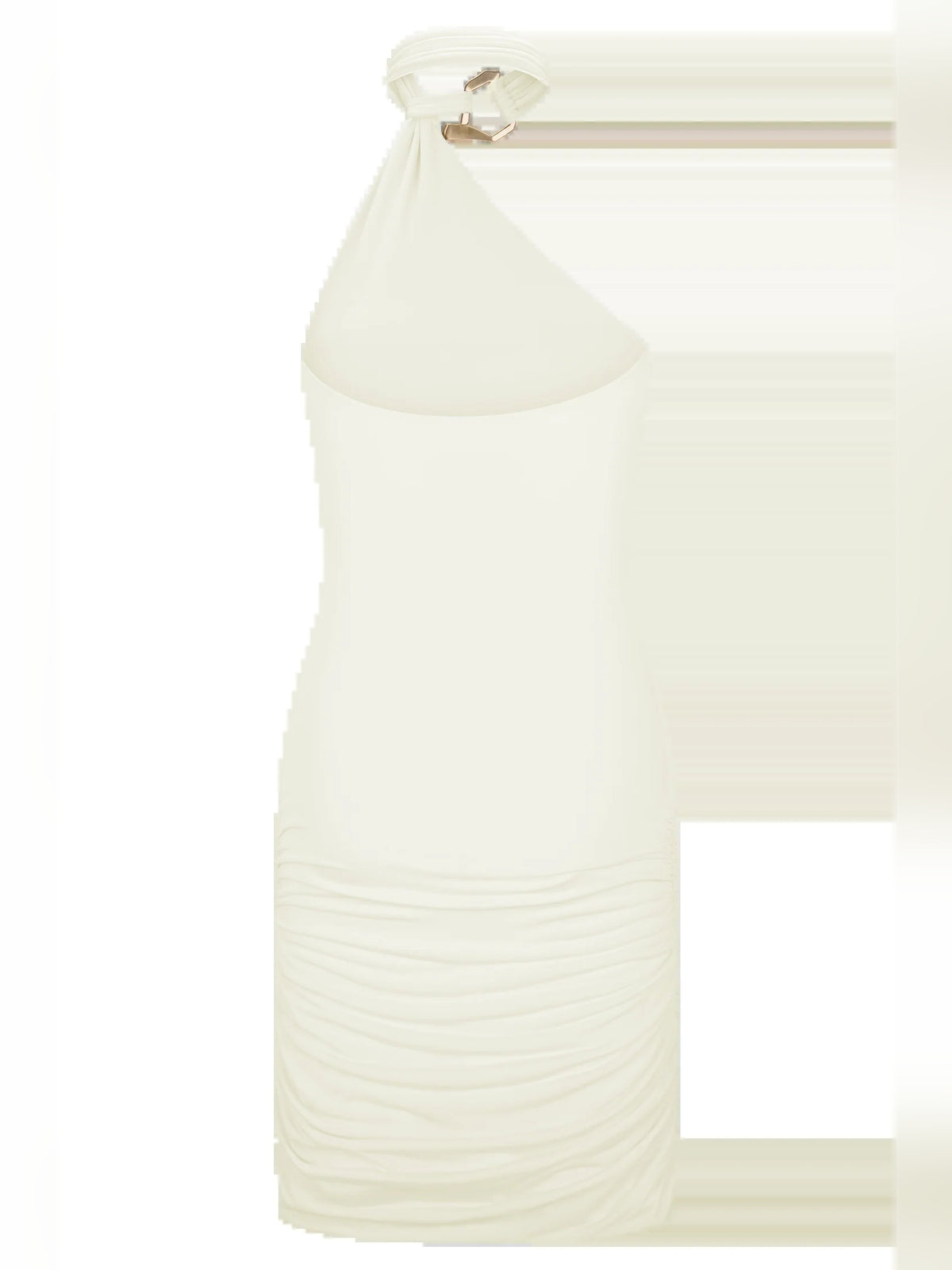 Ivory mini homecoming dress, alternate view showing the bodice and skirt from another angle