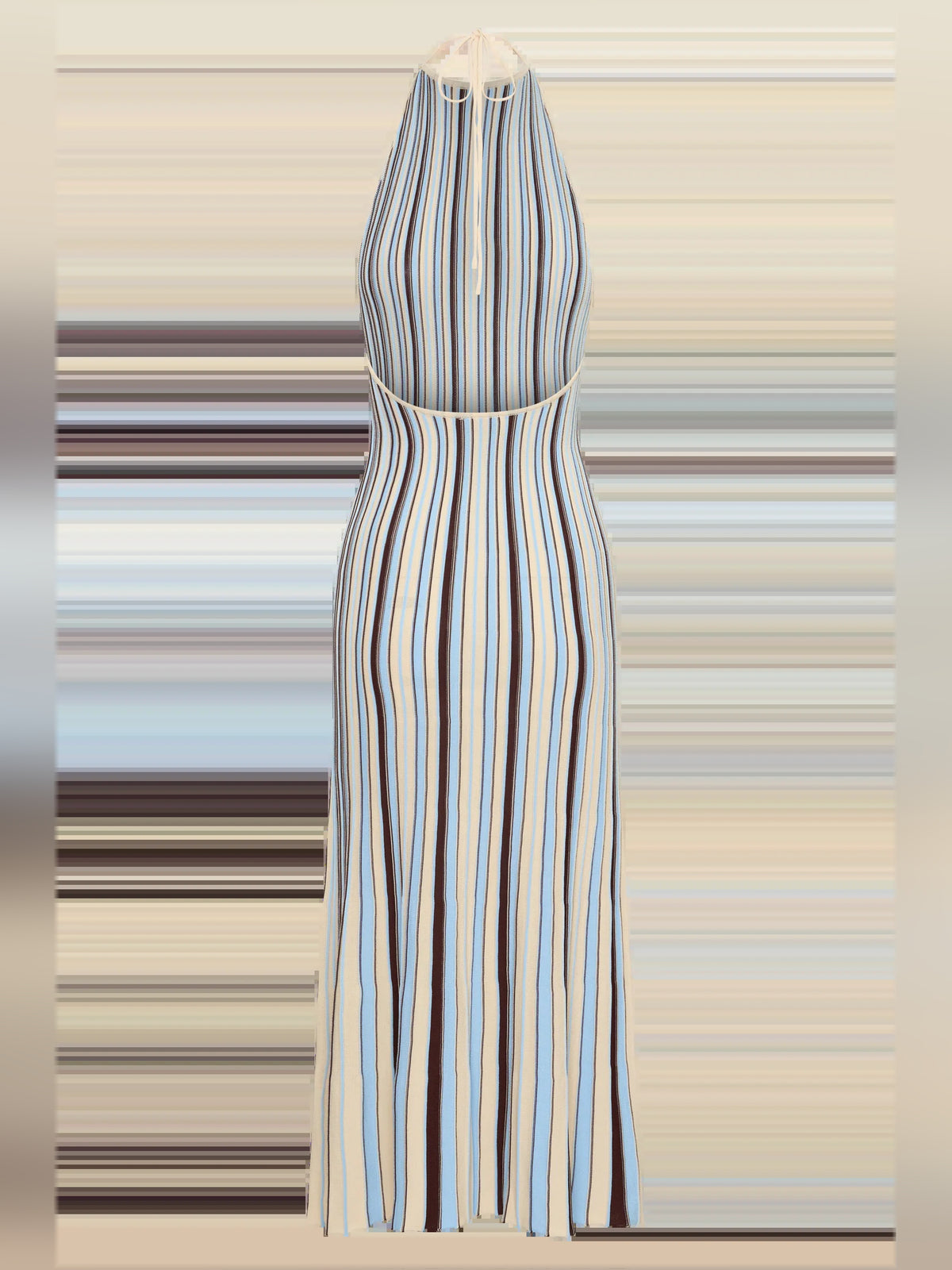 Chocolate midi formal dress, alternate view showing the overall silhouette