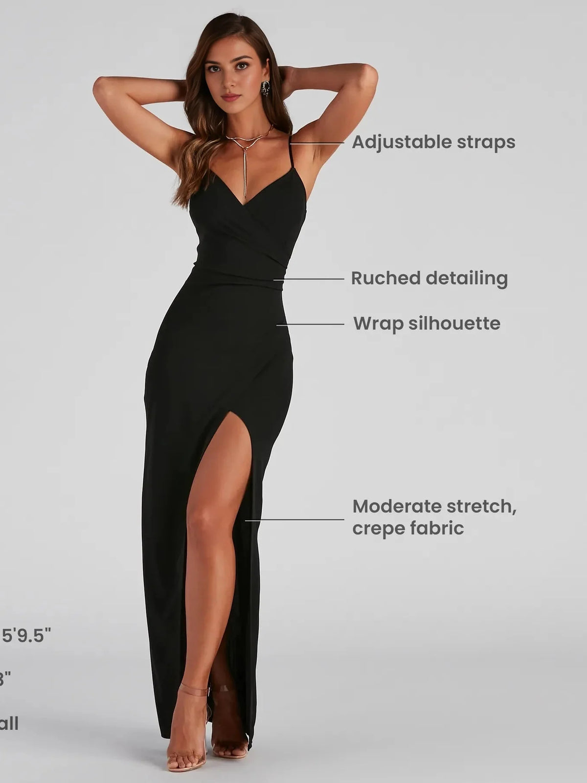 Forest Green floor-length prom dress, alternate view showing the bodice and skirt from another angle