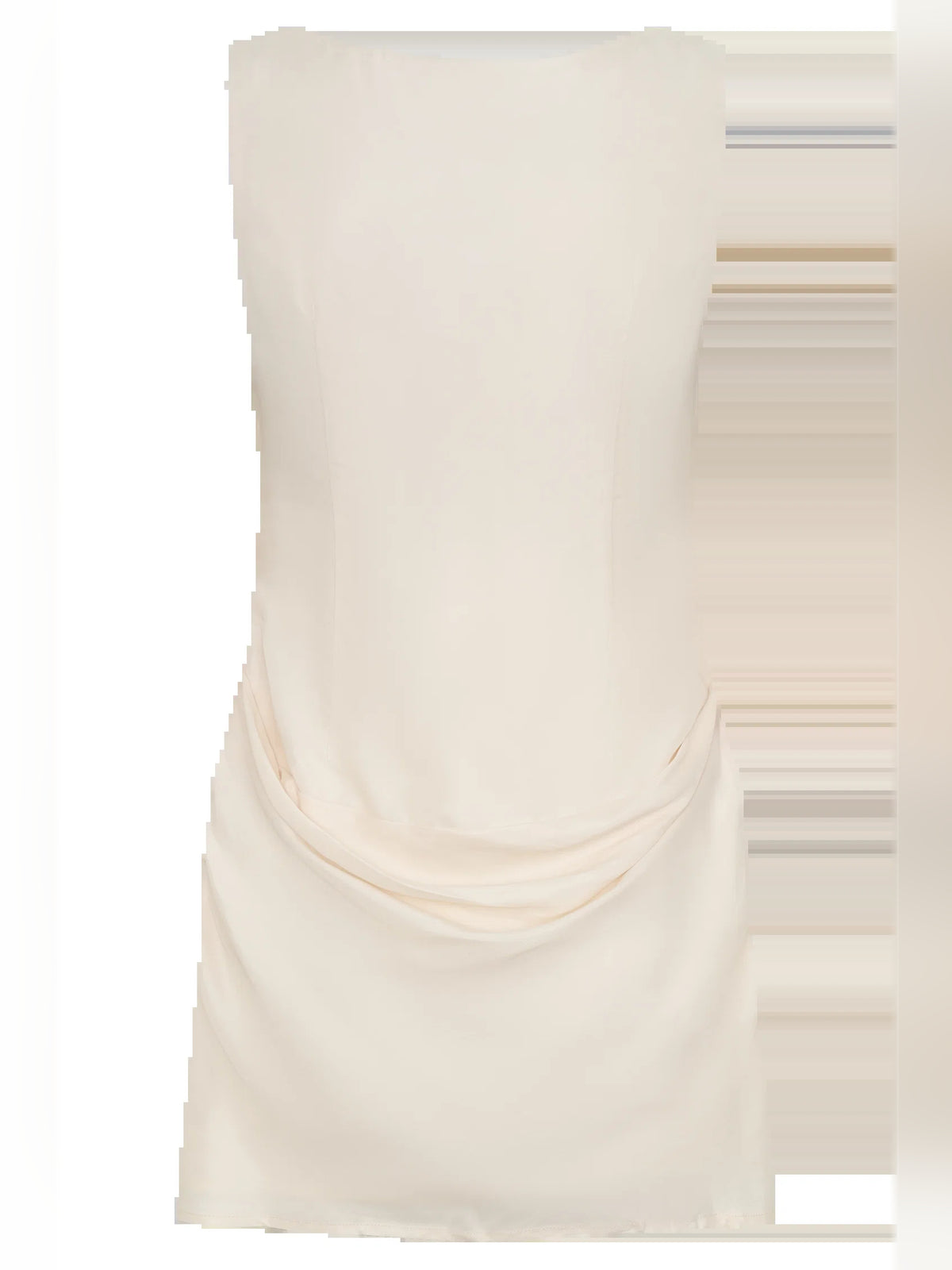 Ivory mini homecoming dress, alternate view showing the bodice and skirt from another angle