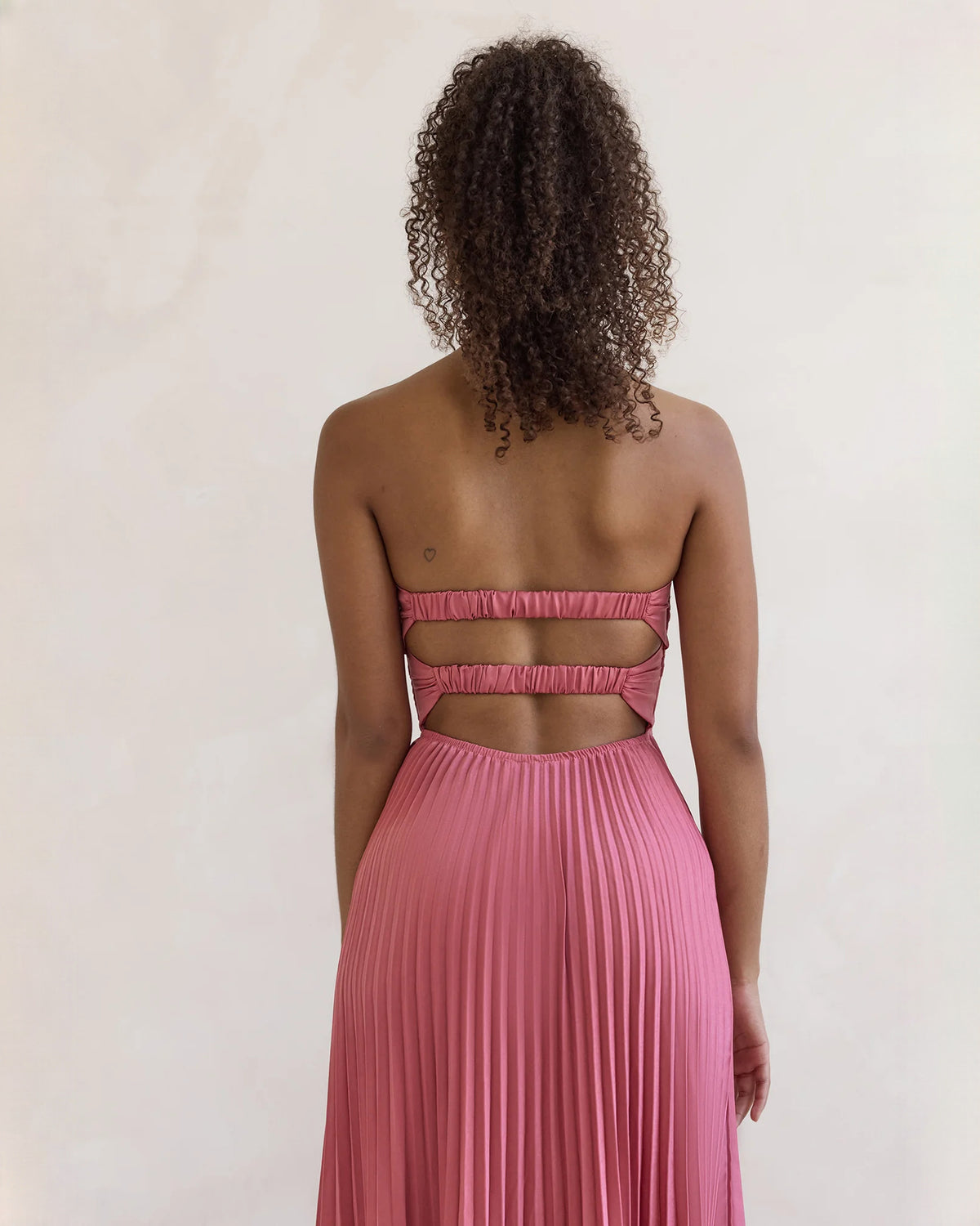 strapless chiffon a-line maxi bridesmaid dress - image 8