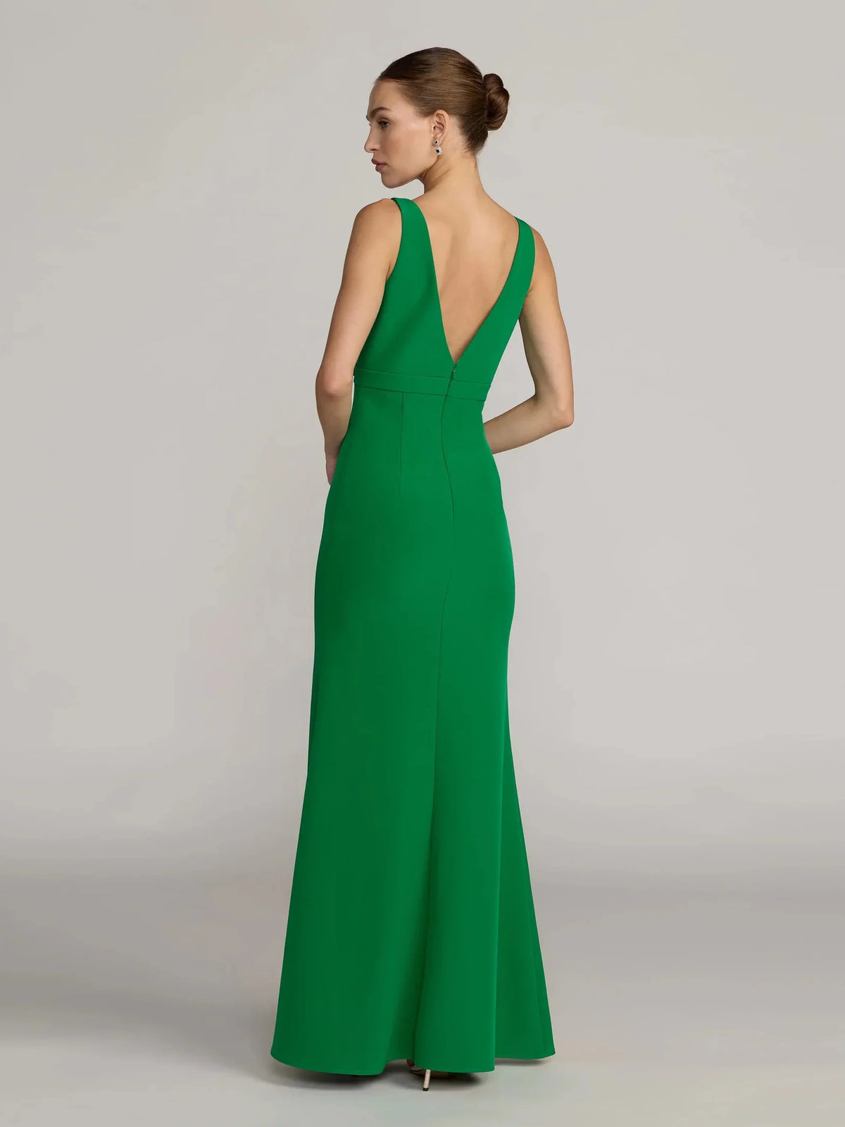 Lilac floor-length bridesmaid dress, alternate view showing the bodice and skirt from another angle