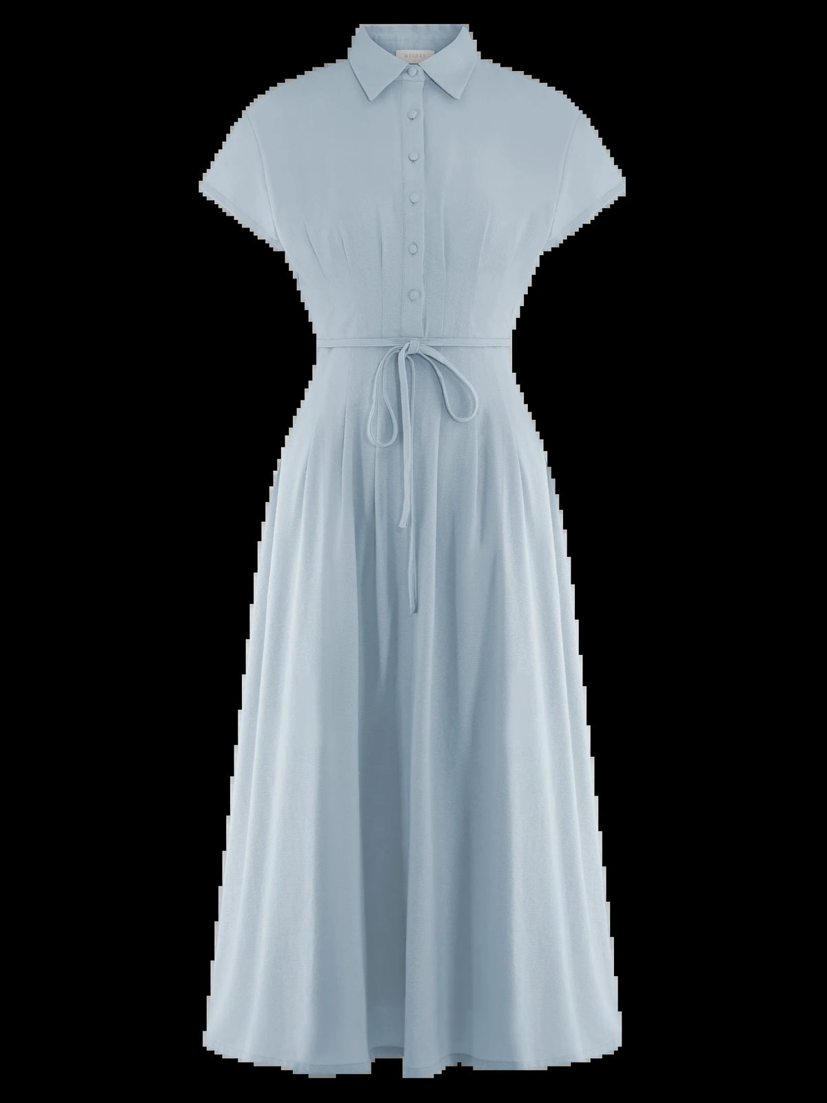 Cornflower Blue midi formal dress, alternate view showing the overall silhouette