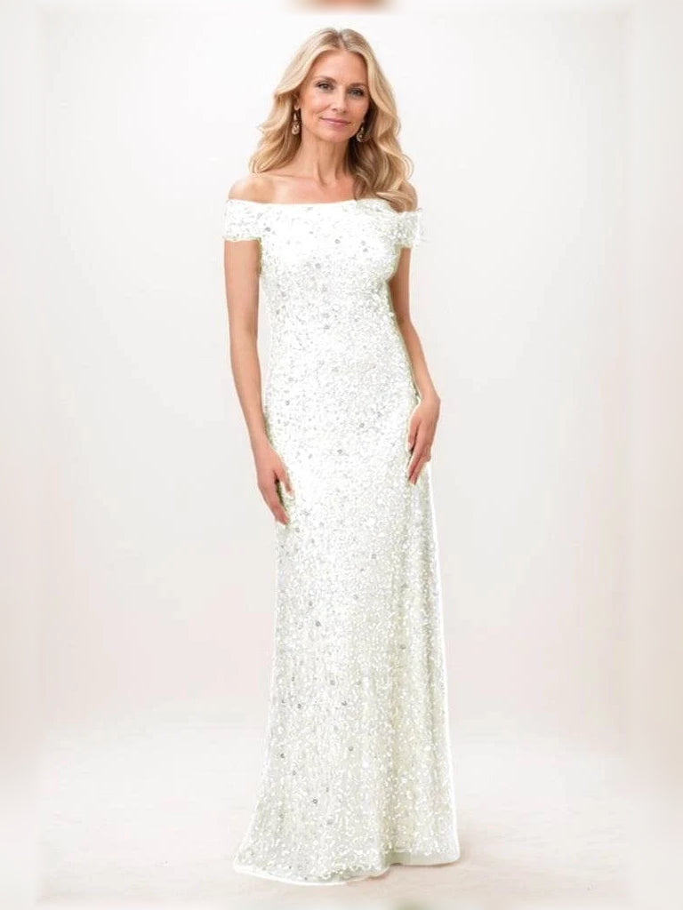 White short mother of the bride dress, alternate view showing the bodice and skirt