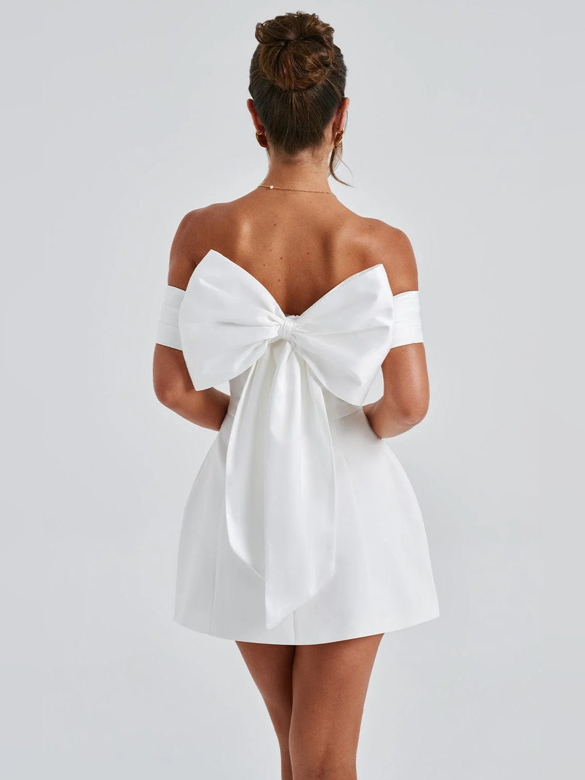 Black & White mini homecoming dress, alternate view showing the bodice and skirt