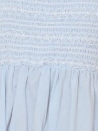 Blue midi formal dress, alternate view showing the overall silhouette